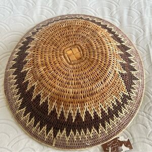 African Decor Table Wall Fair Trade Art Deco Earth Tone Hand Made Tribal Basket